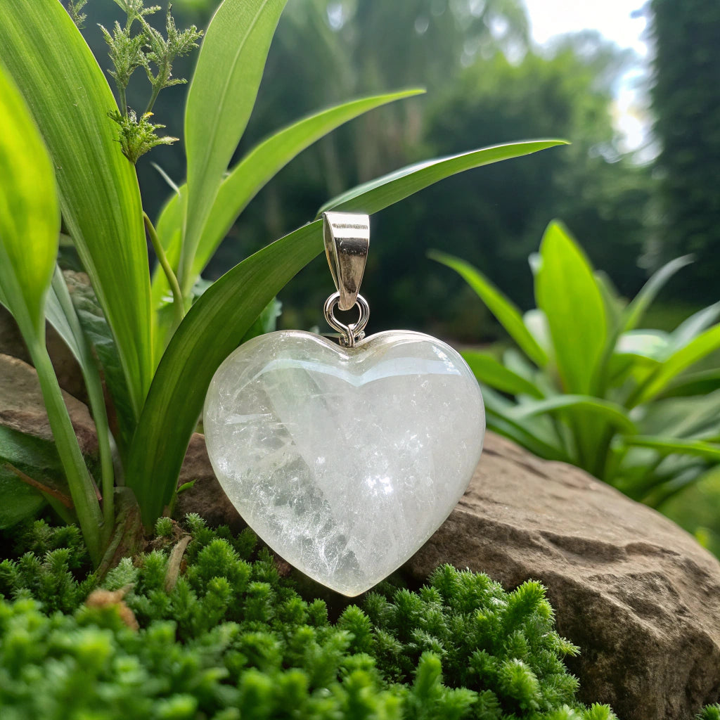 Bergkristall Herz-Anhänger – Klare Energiezärtlichkeit