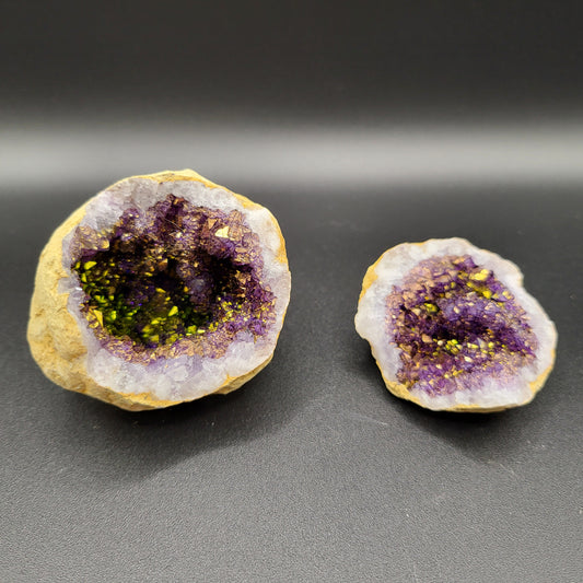 Bedampfte Bergkristall-Drusen – Amethystzauber der Natur