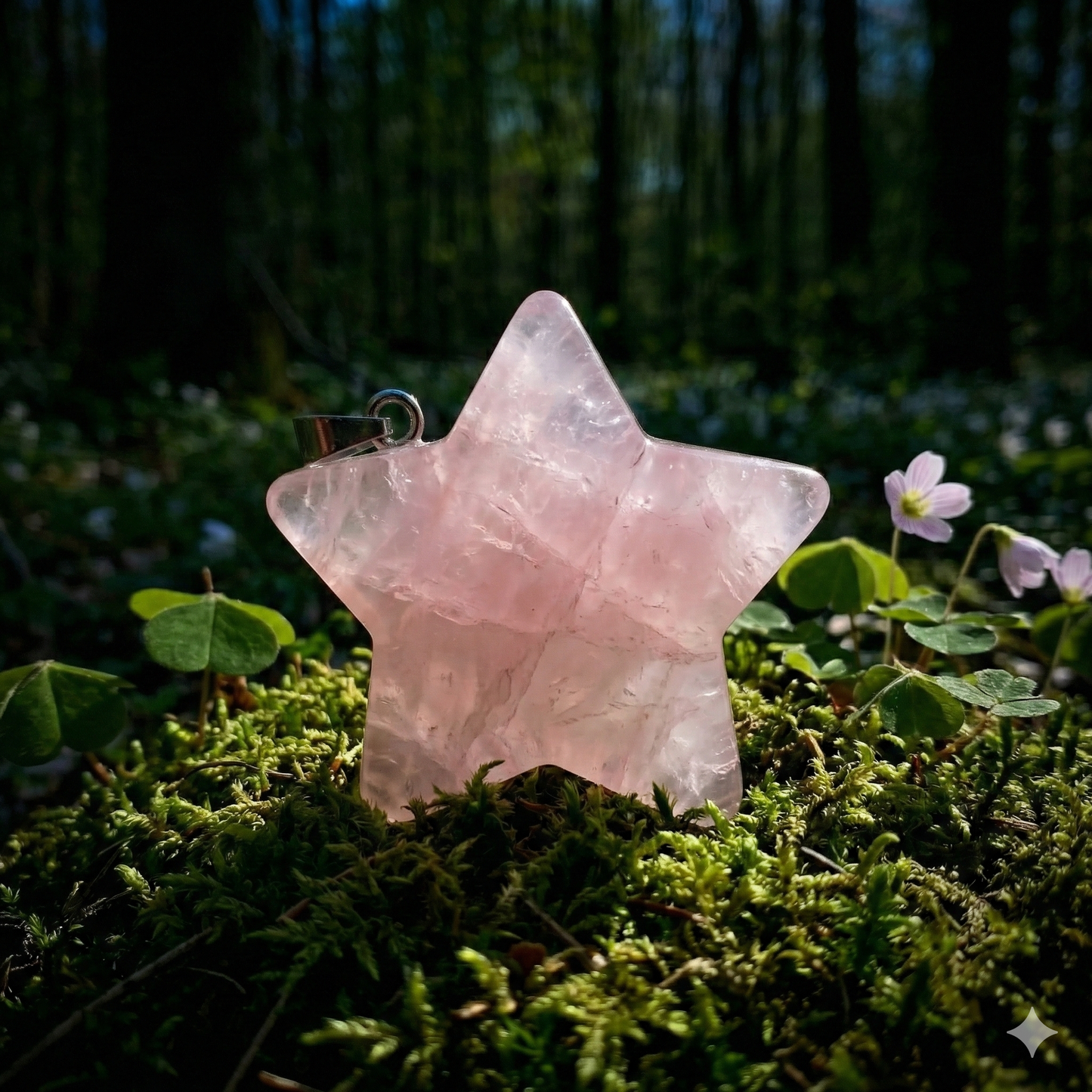 Rosenquarz Stern-Anhänger – Symbol der Liebe und Geborgenheit