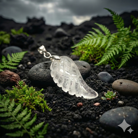 Bergkristall Flügel-Anhänger – Klarheit und reine Energie