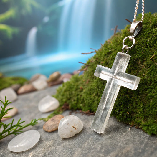 Bergkristall Kreuz-Anhänger – Klare Energieleichtigkeit