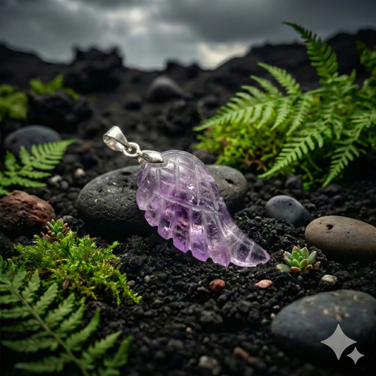 Amethyst Flügel-Anhänger – Symbol für Schutz und innere Ruhe